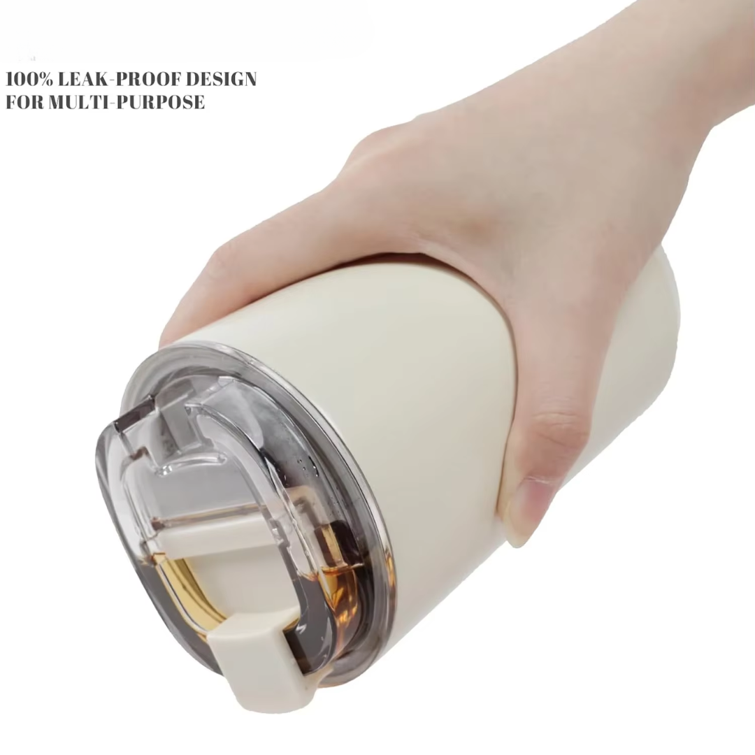 Lisslune | Milk White Insulating Travel Mug – Stainless Steel Thermos Flask