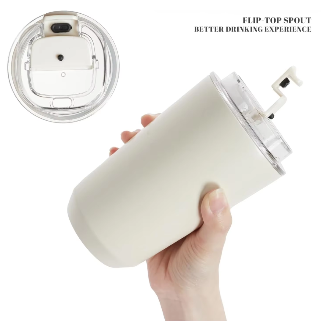 Lisslune | Milk White Insulating Travel Mug – Stainless Steel Thermos Flask