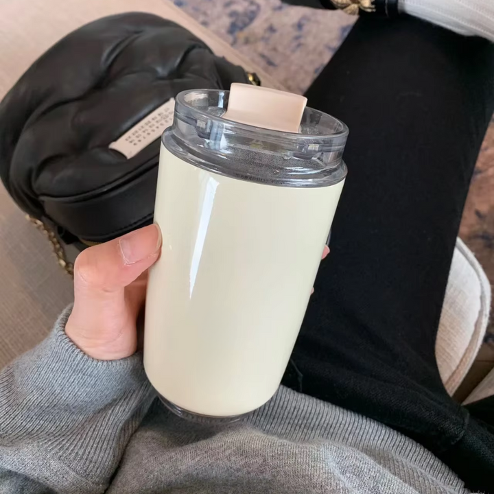 Lisslune | Milk White Insulating Travel Mug – Stainless Steel Thermos Flask
