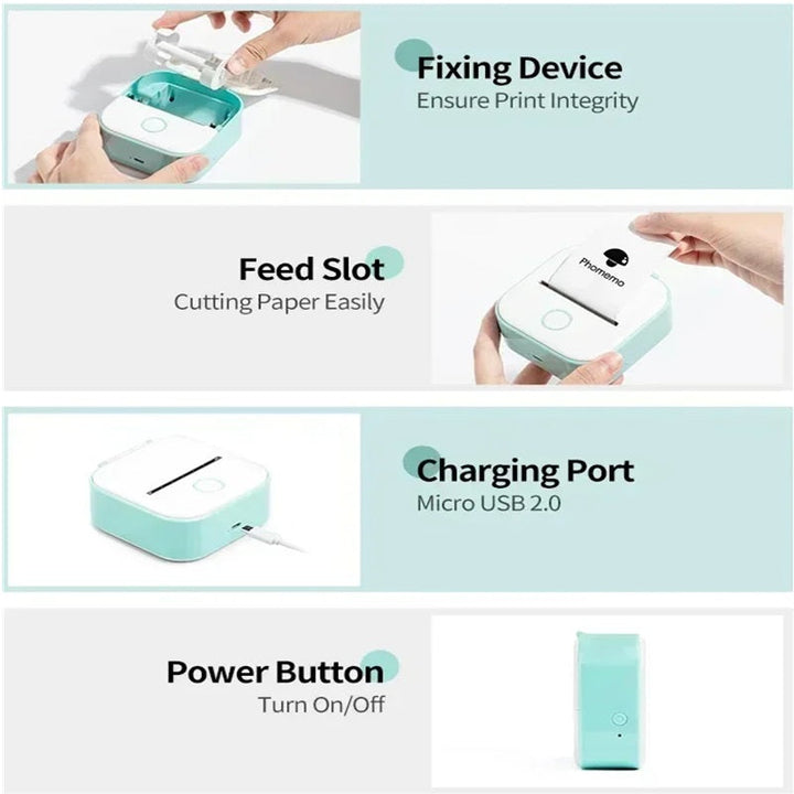 Lisslune | Portable Mini Printer with Bluetooth and Inkless Thermal Printing