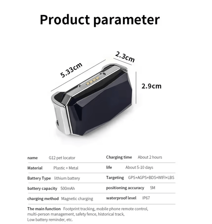 Lisslune | Mini GPS Tracker G12 – Real-Time Tracking for Safety & Security