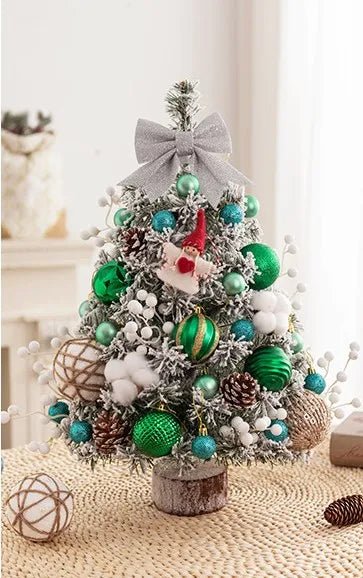 Lisslune | Mini Tabletop Christmas Tree with LED Lights – 45CM Festive Decor for Home, Office & Parties