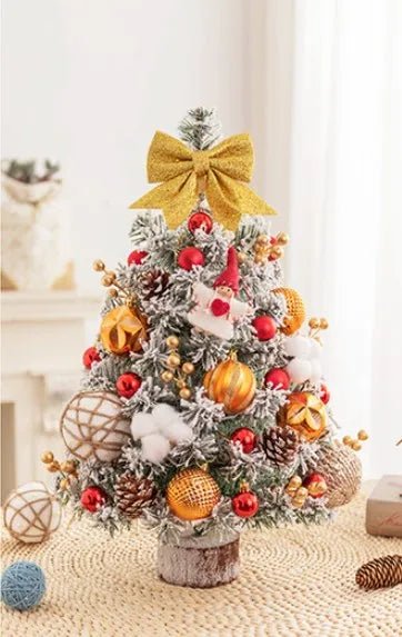 Lisslune | Mini Tabletop Christmas Tree with LED Lights – 45CM Festive Decor for Home, Office & Parties