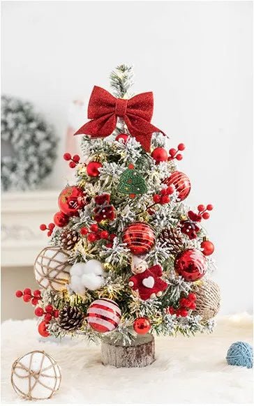 Lisslune | Mini Tabletop Christmas Tree with LED Lights – 45CM Festive Decor for Home, Office & Parties
