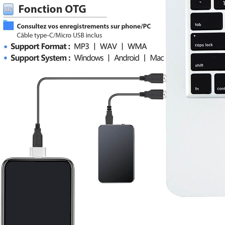 Lisslune | UltraThin Mini Audio Recorder – Discreet Portable Recording with Long Battery Life