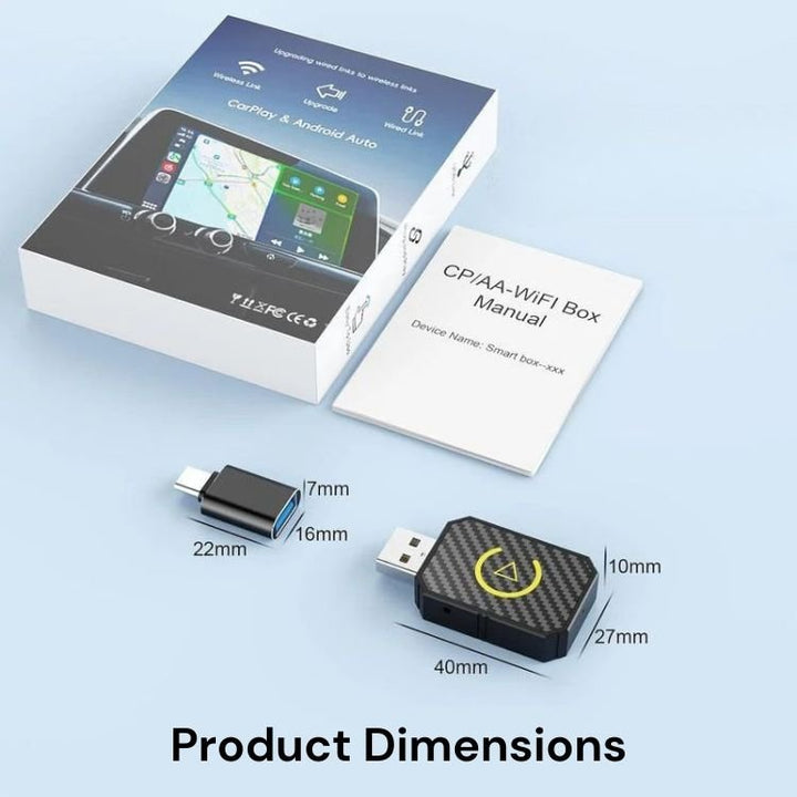 Lisslune | Mini Wireless CarPlay Adapter | Fast, Stable Streaming for 800+ Cars & All iPhones (iOS 10+)