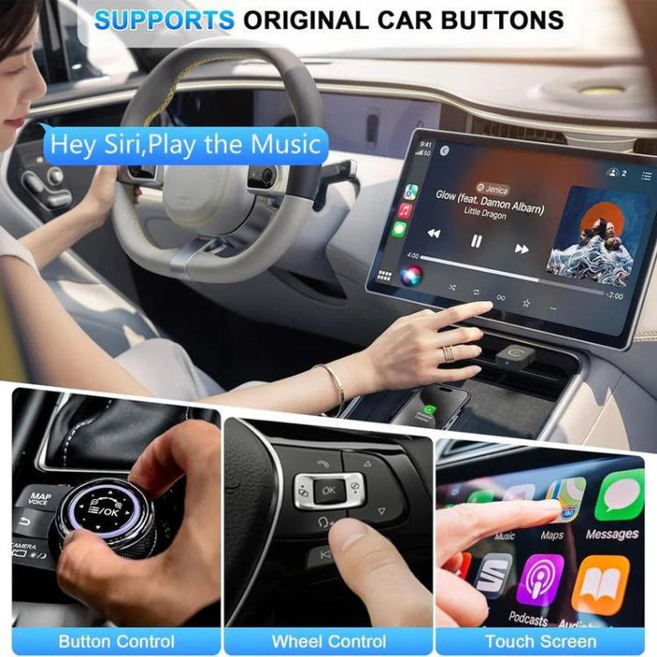 Lisslune | Mini Wireless CarPlay Adapter | Fast, Stable Streaming for 800+ Cars & All iPhones (iOS 10+)