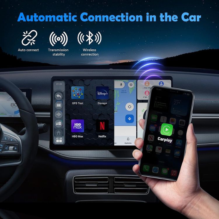 Lisslune | Mini Wireless CarPlay Adapter | Fast, Stable Streaming for 800+ Cars & All iPhones (iOS 10+)