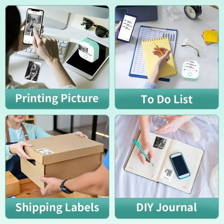 Lisslune | Portable Mini Printer with Bluetooth and Inkless Thermal Printing