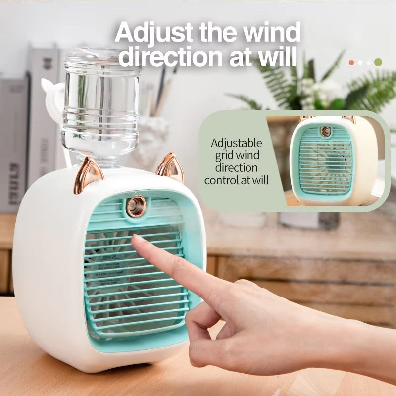 Lisslune | Mini Air Conditioner with 3-Speed Fan & Mist Sprayer