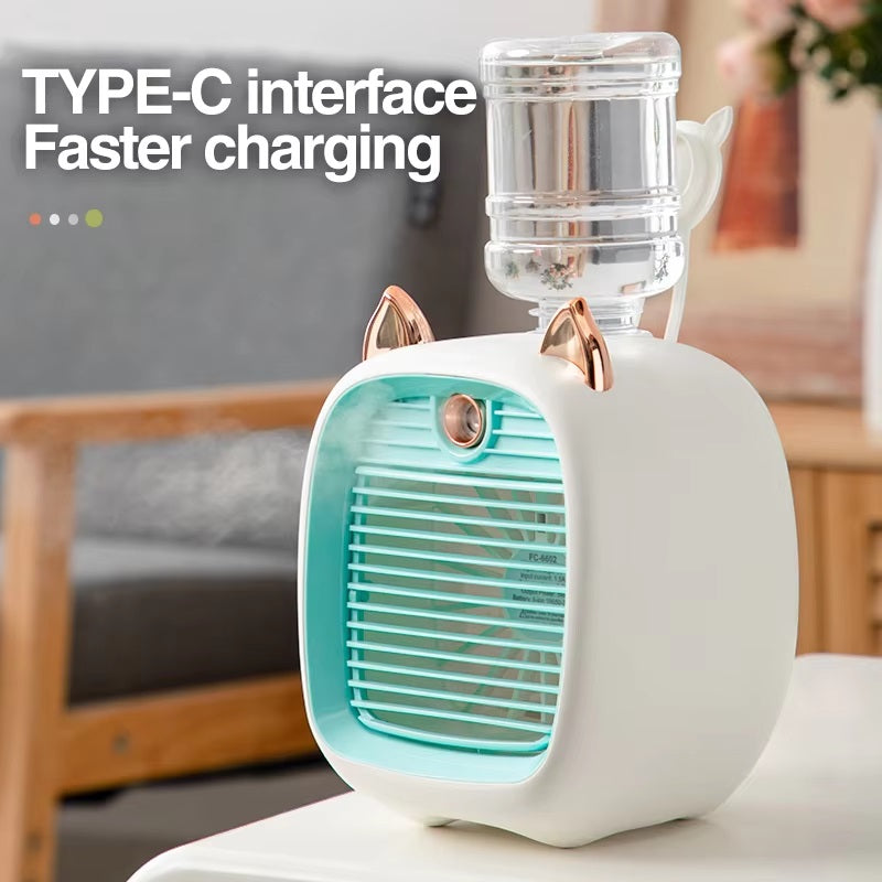 Lisslune | Mini Air Conditioner with 3-Speed Fan & Mist Sprayer