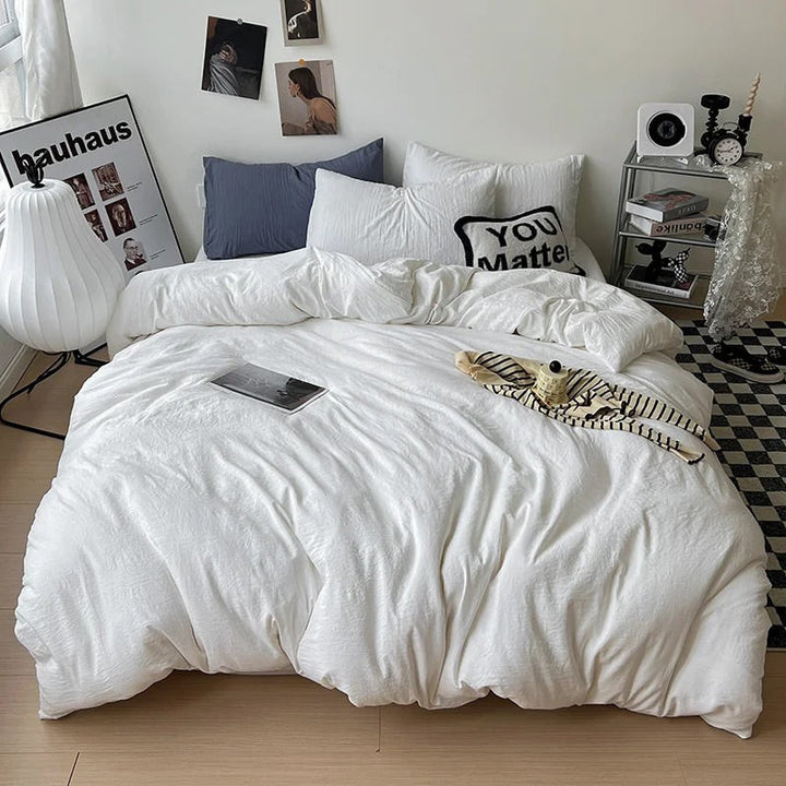 Rynx | Crumpled Solid Color Bedding Set