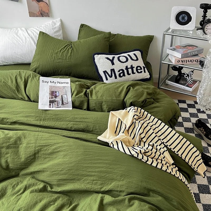 Rynx | Crumpled Solid Color Bedding Set