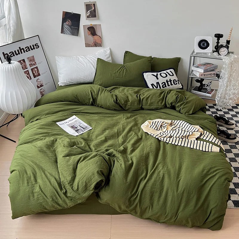 Rynx | Crumpled Solid Color Bedding Set