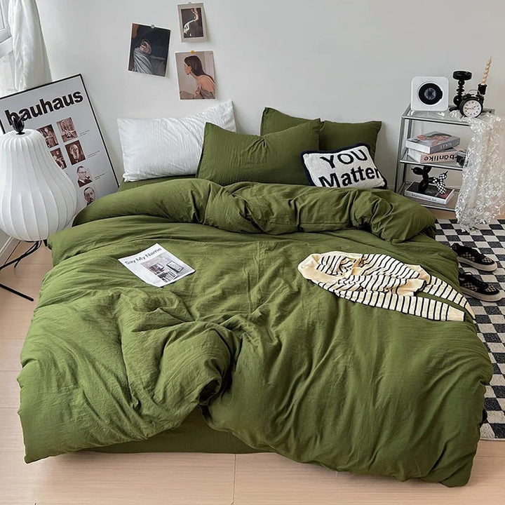 Rynx | Crumpled Solid Color Bedding Set