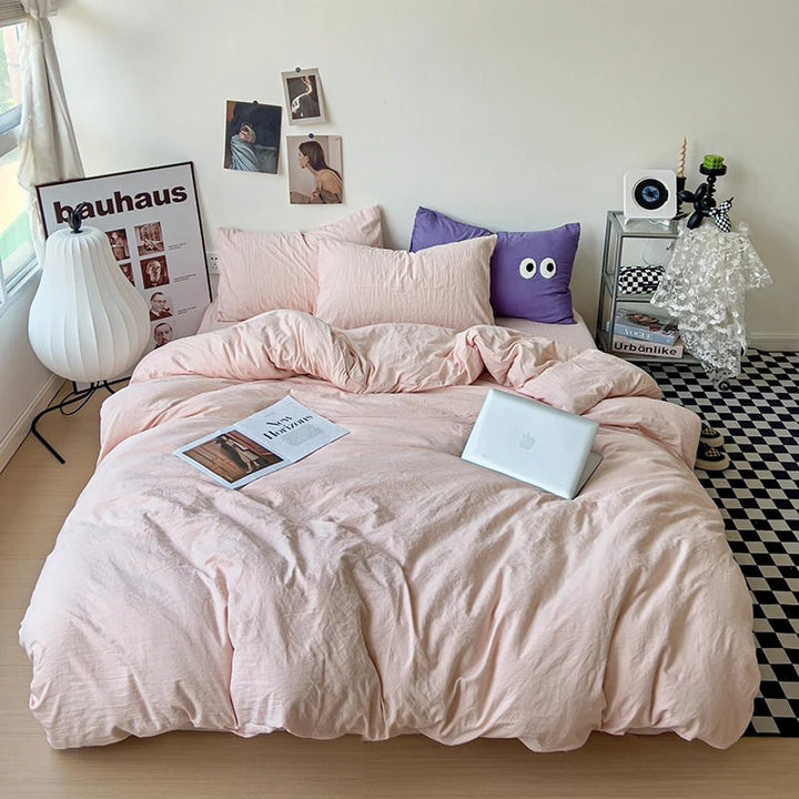 Rynx | Crumpled Solid Color Bedding Set