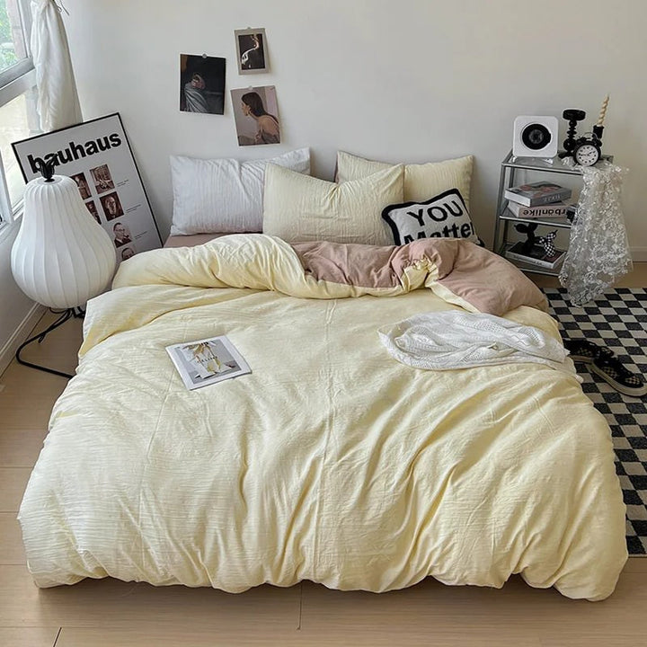 Rynx | Crumpled Solid Color Bedding Set