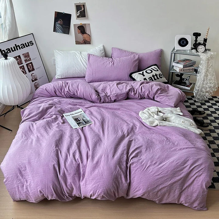 Rynx | Crumpled Solid Color Bedding Set