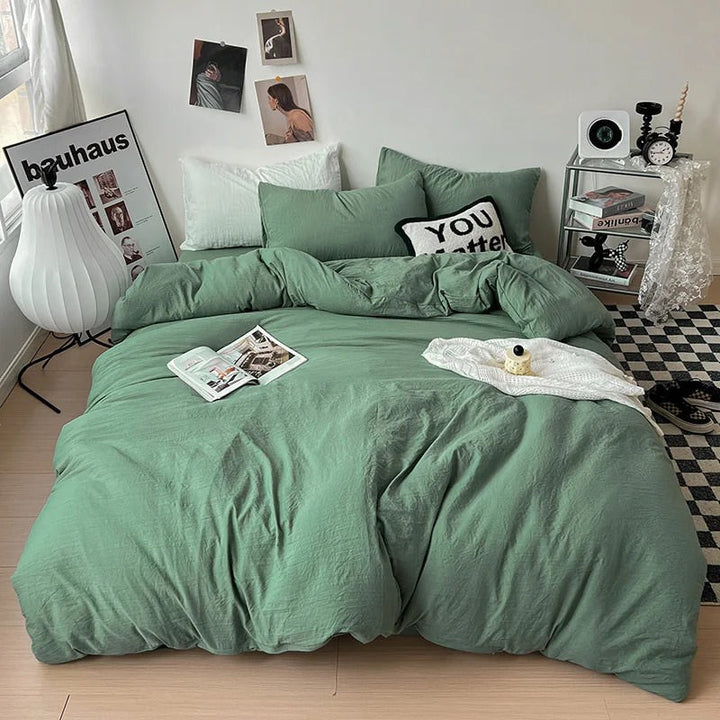 Rynx | Crumpled Solid Color Bedding Set