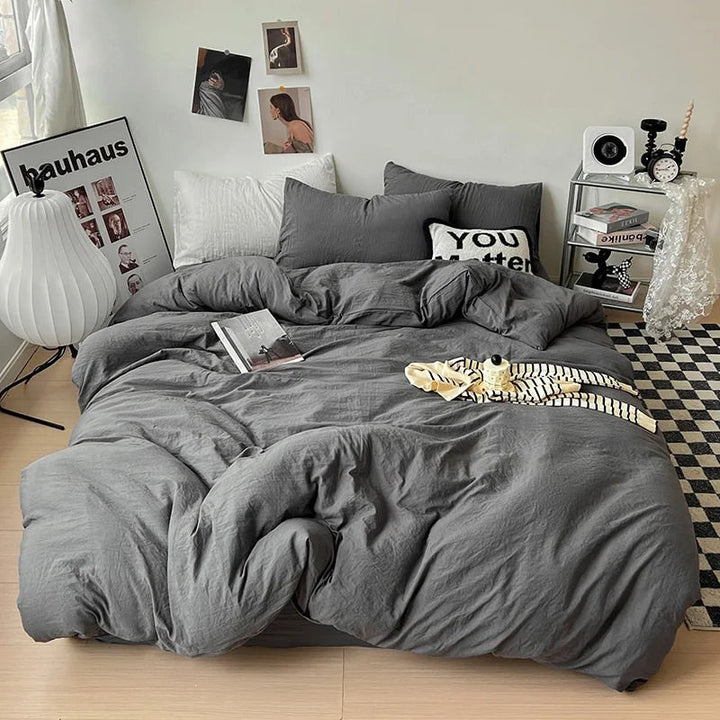 Rynx | Crumpled Solid Color Bedding Set