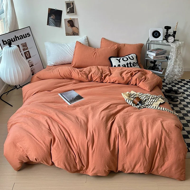 Rynx | Crumpled Solid Color Bedding Set