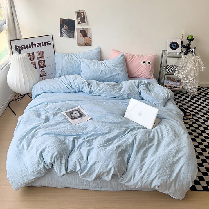 Rynx | Crumpled Solid Color Bedding Set