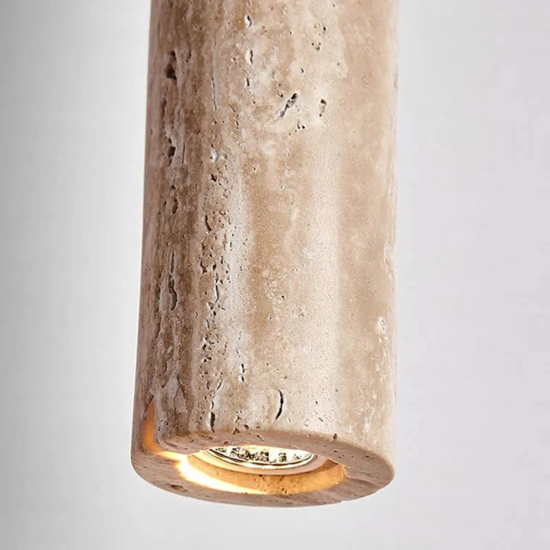 Lisslune | Minimalist Travertine Wabi-Sabi Style LED Chandelier - LumoLine
