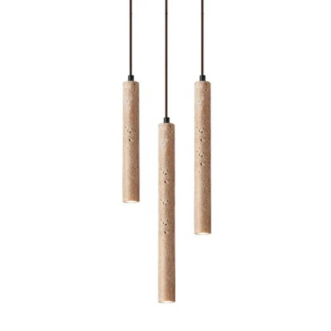 Lisslune | Minimalist Travertine Wabi-Sabi Style LED Chandelier - LumoLine