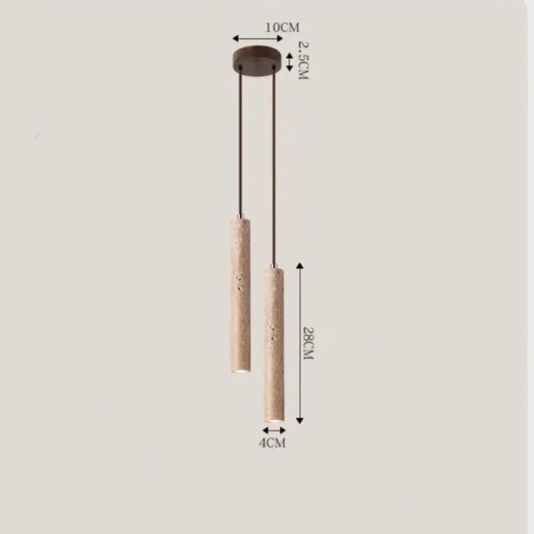 Lisslune | Minimalist Travertine Wabi-Sabi Style LED Chandelier - LumoLine