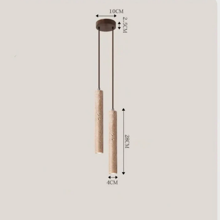 Lisslune | Minimalist Travertine Wabi-Sabi Style LED Chandelier - LumoLine