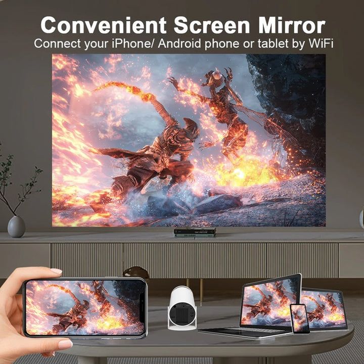 Lisslune | Smart 4K Mini Projector with Dual WiFi and Bluetooth Connectivity