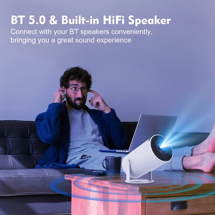 Lisslune | Smart 4K Mini Projector with Dual WiFi and Bluetooth Connectivity