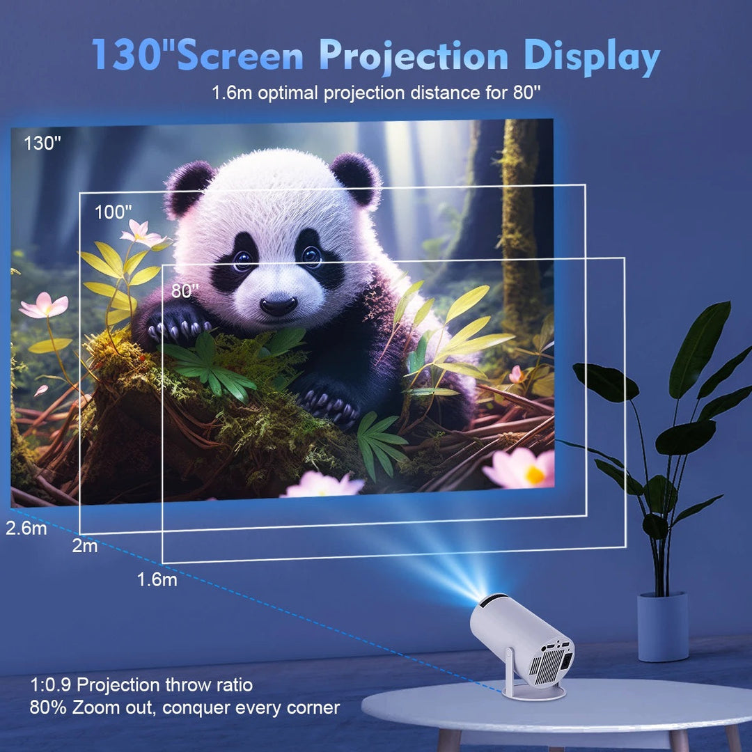 Lisslune | Smart 4K Mini Projector with Dual WiFi and Bluetooth Connectivity