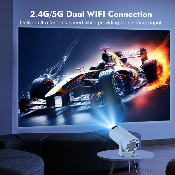 Lisslune | Smart 4K Mini Projector with Dual WiFi and Bluetooth Connectivity