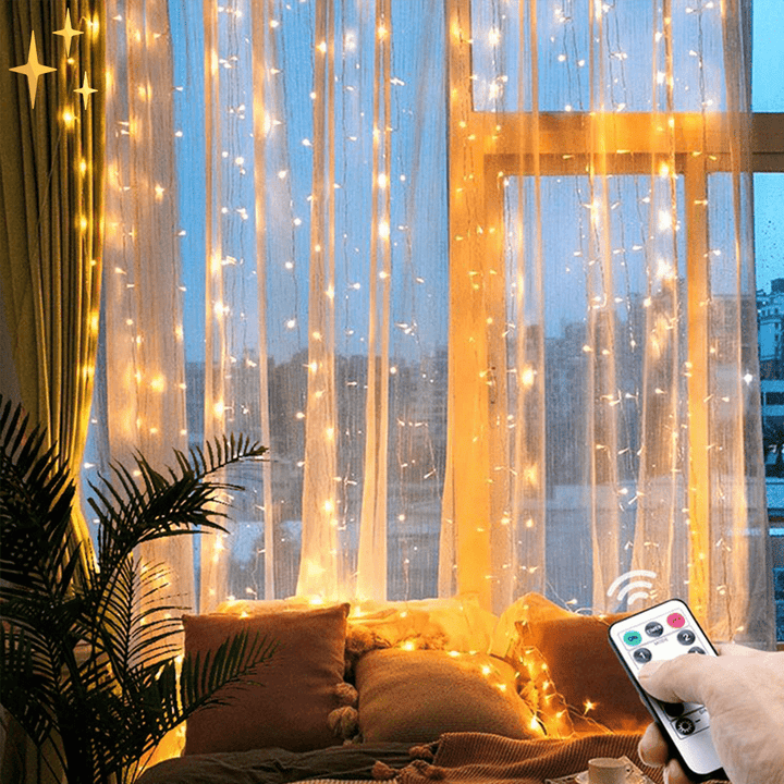 Lisslune | Curtain lamp with remote control and movable light for a warm, safe atmosphere at home