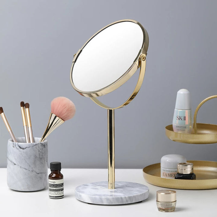 Lisslune | Marble Base Gold Mirror