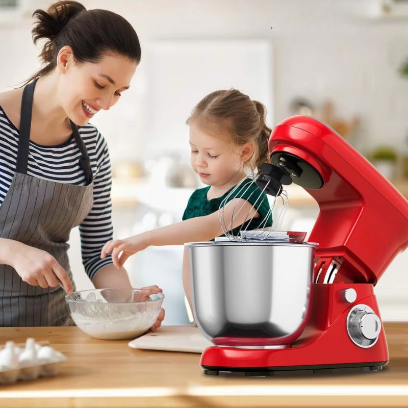 Lisslune | Powerful 6-Speed Stand Mixer with 5.3Qt Stainless Steel Bowl and Versatile Attachments