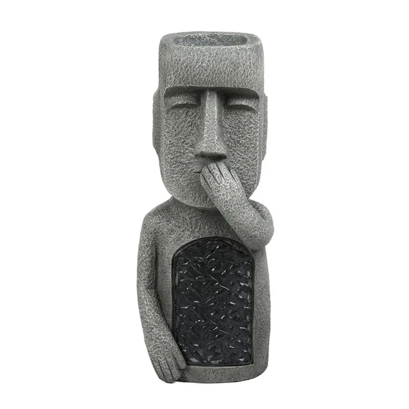 Lisslune | MoaiGlow Easter Island Planter Statue with LED Light