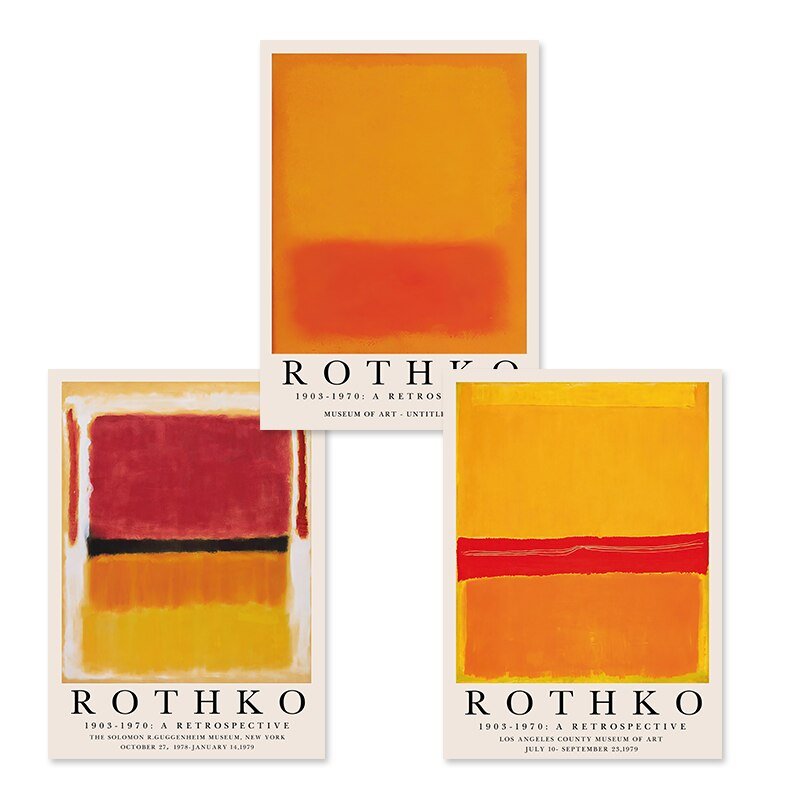 Lisslune | ArtLuxe Modern Abstract Rothko Wall Art Poster | Canvas | Minimalist Design | Decor for Living Room & Office