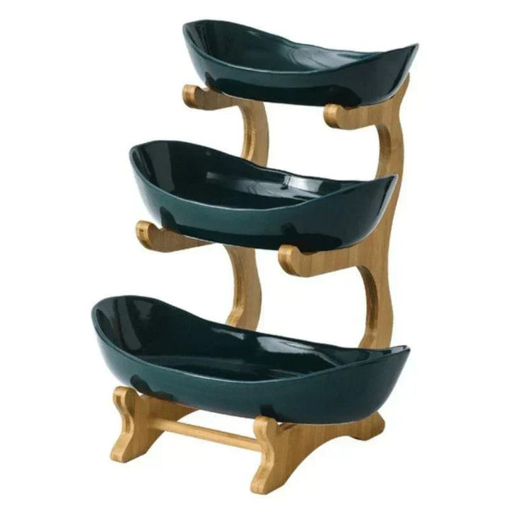 Lisslune | BambuNest – Modern Bamboo Fruit Basket with Removable Trays & Multi-Tier Design