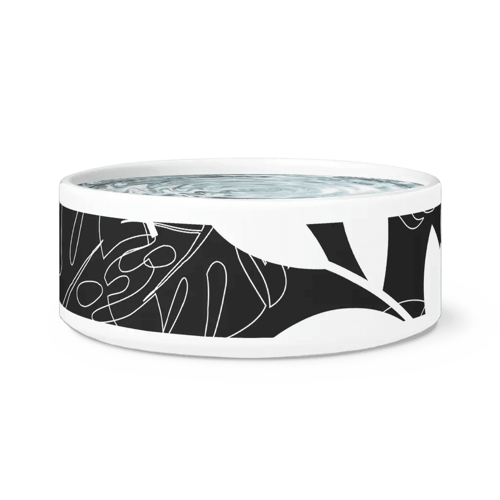 Lisslune | Chic Ceramic Pet Bowl with Cute Paw Print Accent