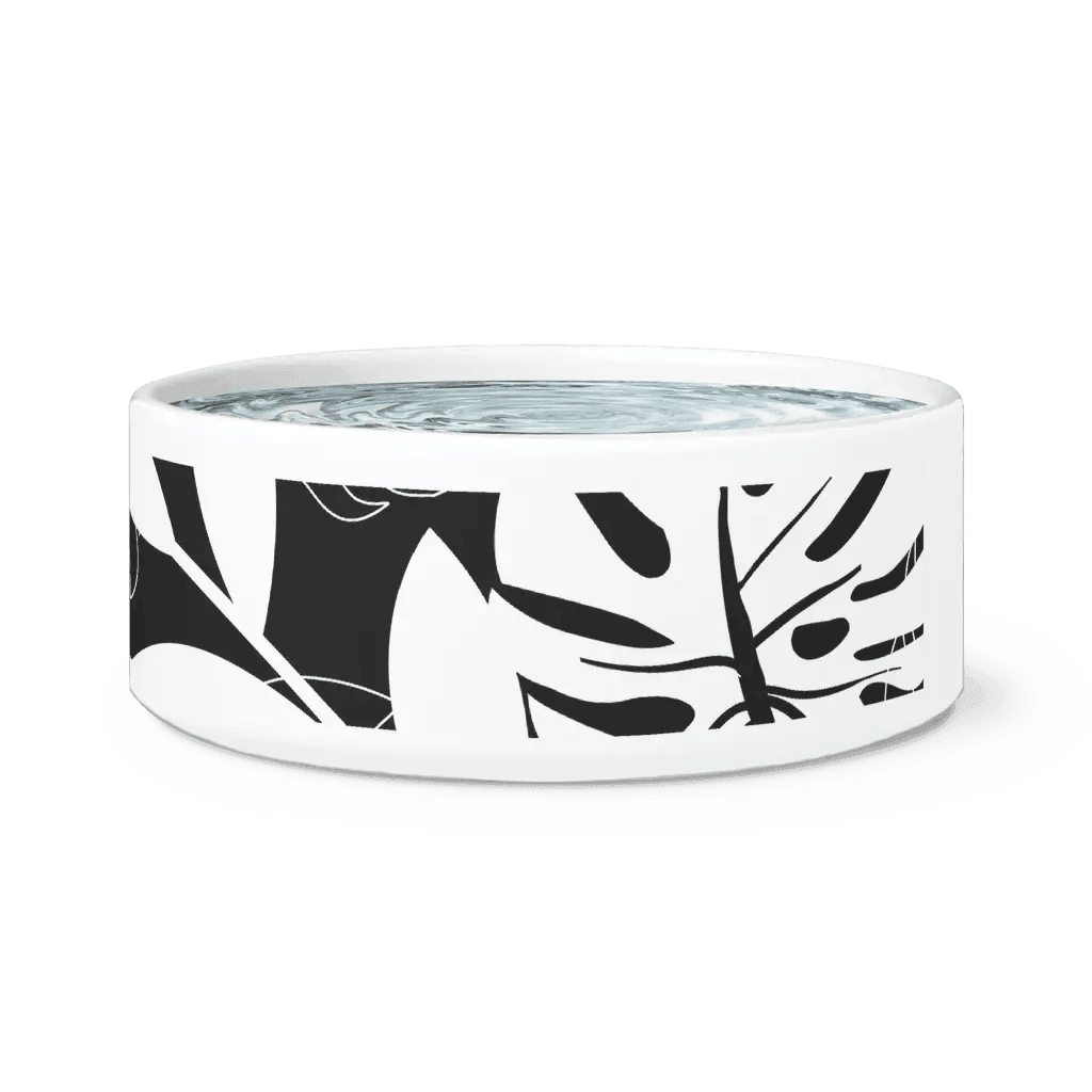 Lisslune | Chic Ceramic Pet Bowl with Cute Paw Print Accent