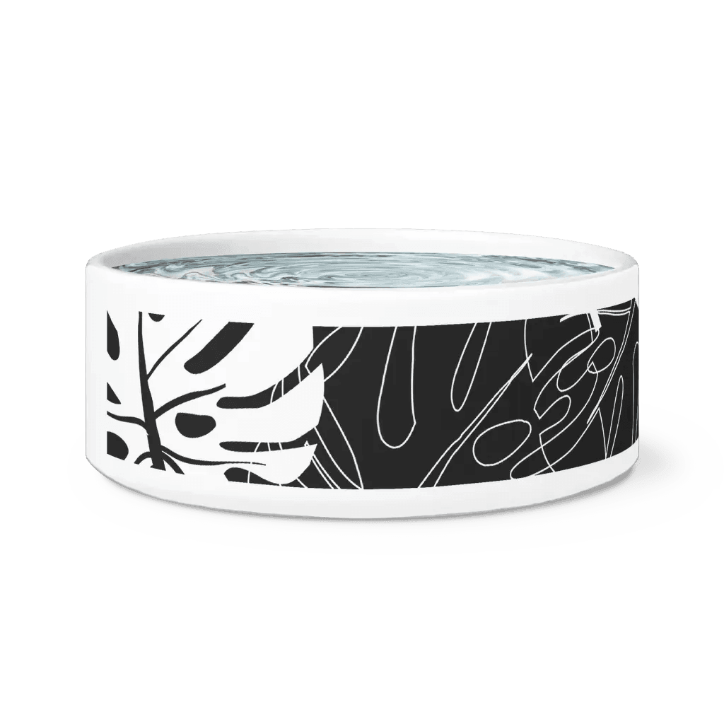 Lisslune | Chic Ceramic Pet Bowl with Cute Paw Print Accent