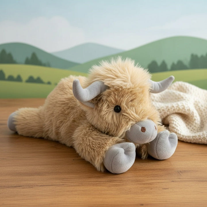 Lisslune | MOOLETTE – Lovable Highland Cow Plush with Cozy, Huggable Design