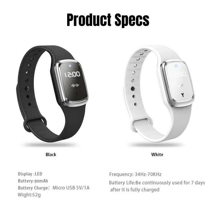 Lisslune | Ultrasonic Mosquito Repellent Bracelet | Lightweight, Weatherproof & Ideal for Outdoor Activities