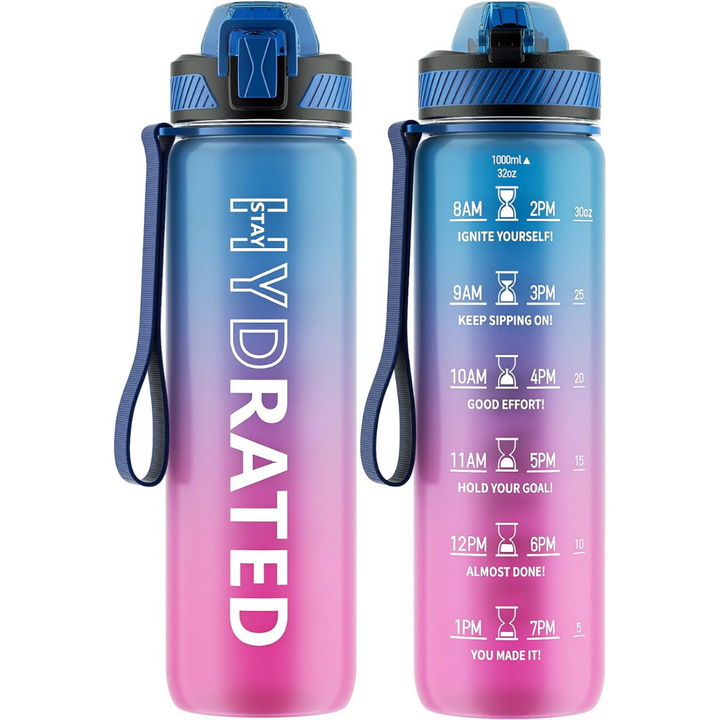 Lisslune | Motivational Leak-proof Bottle with Straw - Sports Bottle