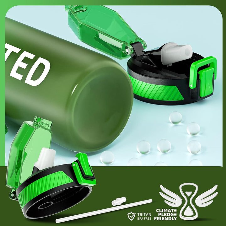 Lisslune | Motivational Leak-proof Bottle with Straw - Sports Bottle