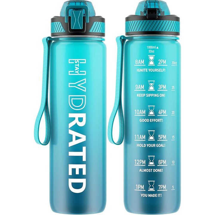 Lisslune | Motivational Leak-proof Bottle with Straw - Sports Bottle