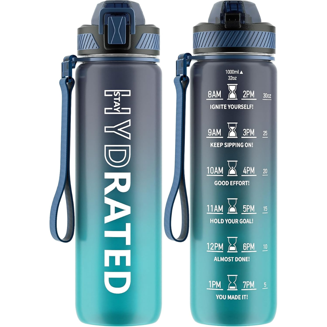 Lisslune | Motivational Leak-proof Bottle with Straw - Sports Bottle