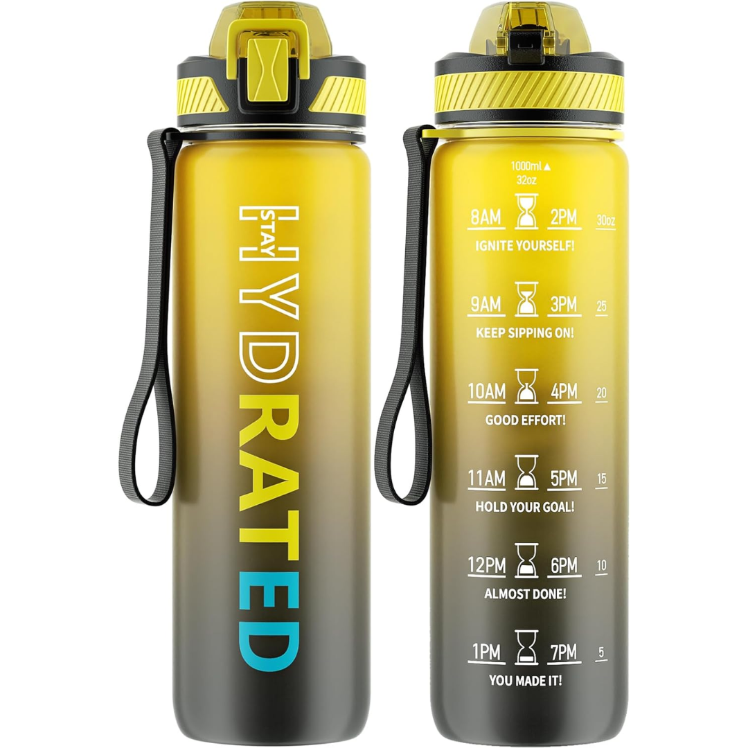 Lisslune | Motivational Leak-proof Bottle with Straw - Sports Bottle